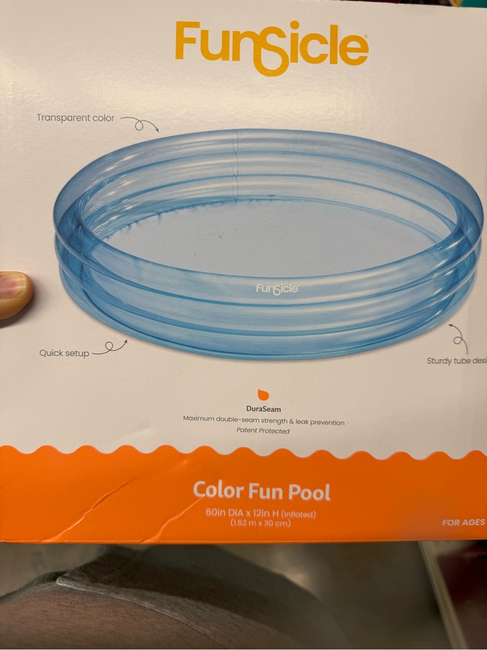 Color Fun Pool - Kids Inflatable Pool in Blue - Picture 2 of 2